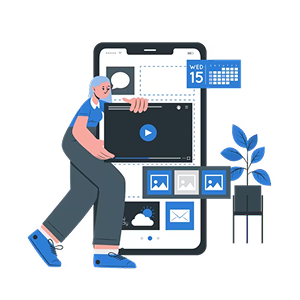 Mobile app development services illustration