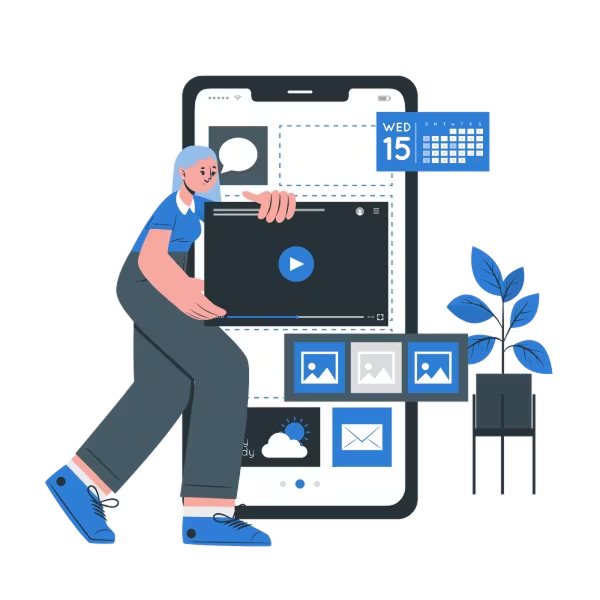 Mobile app development services illustration