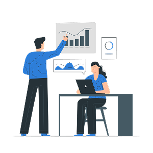 Illustration of expert team, reliable services, top-quality solutions, and great support