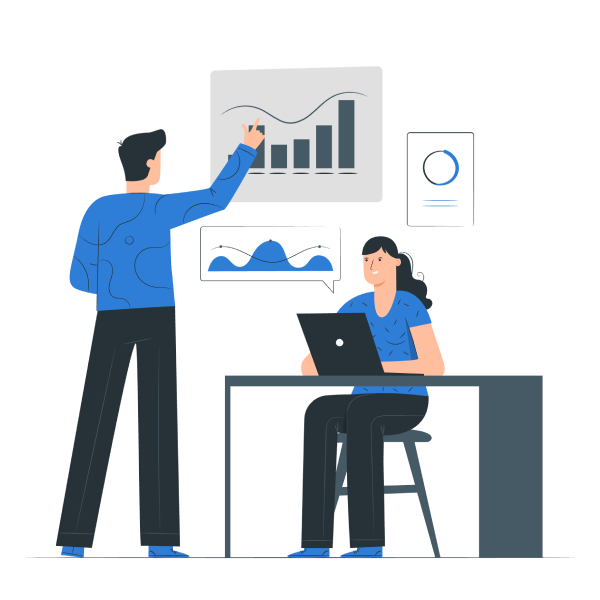 Illustration of expert team, reliable services, top-quality solutions, and great support