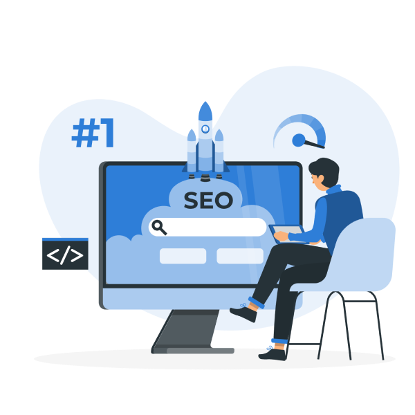 SEO and digital marketing services illustration