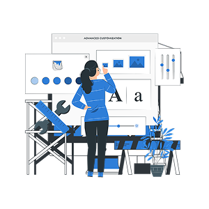 Custom software development services illustration