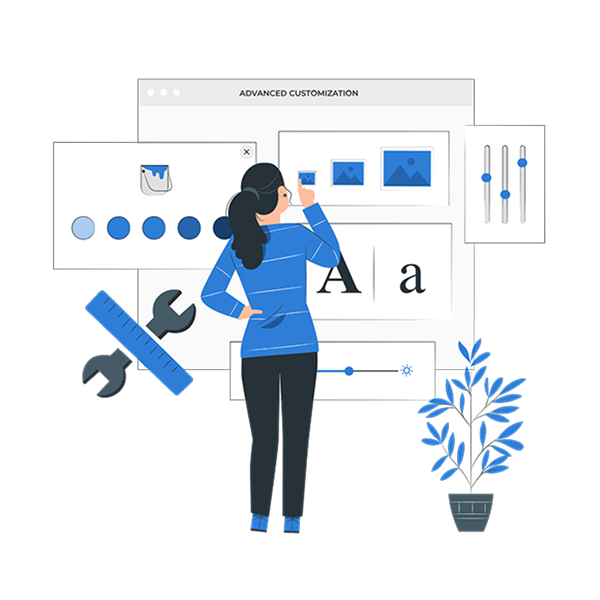 Custom software development services illustration