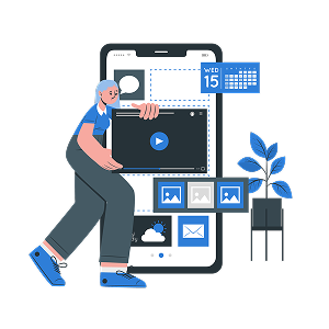 Mobile app development services illustration