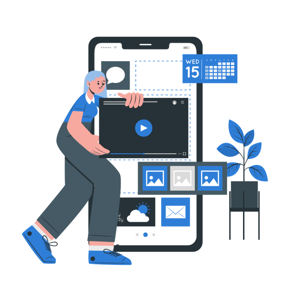 Mobile app development services illustration