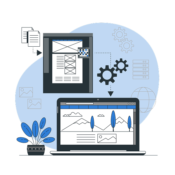 Web design and development services illustration